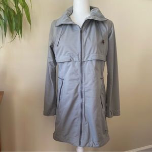 4/$20 Columbia Omni-Tech Long Trench Coat Hooded Lightweight Jacket